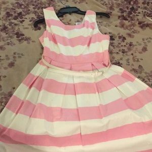 Pink stripe summer sun dress